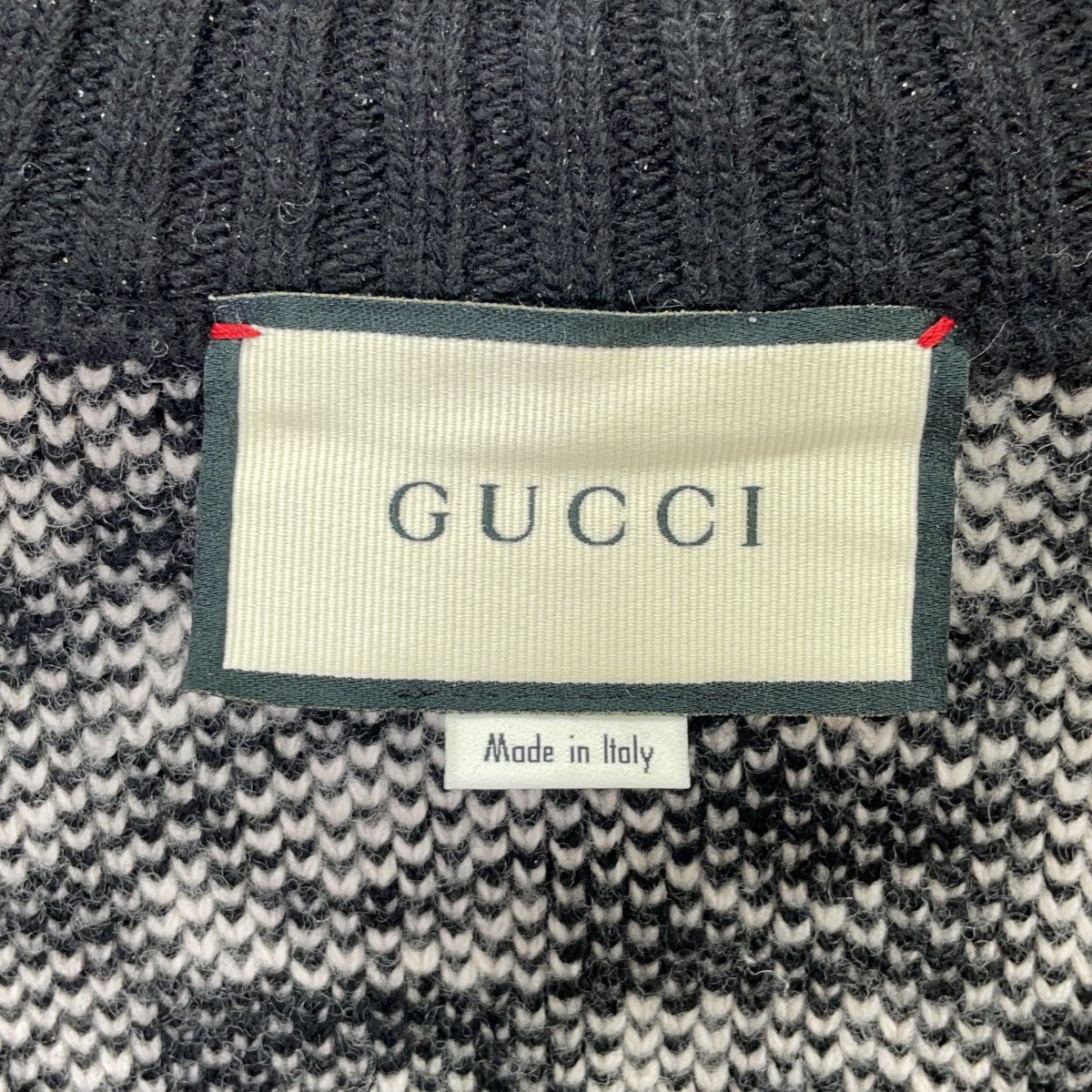Gucci Black White Logo Jacquard Zip Up Knit Jacket XS — view 3