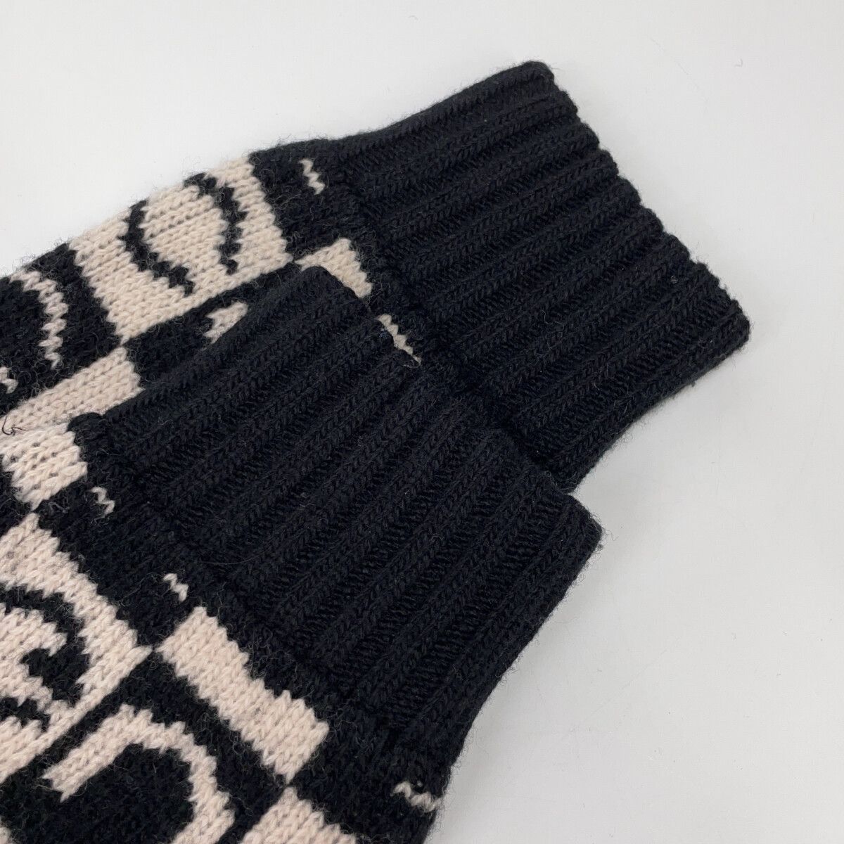 Gucci Black White Logo Jacquard Zip Up Knit Jacket XS — view 7
