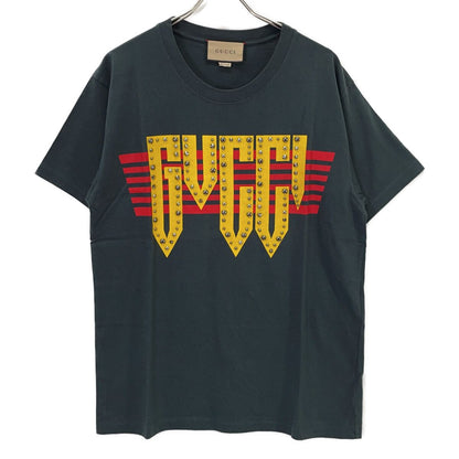 Gucci Black Logo Studded T-Shirt XS