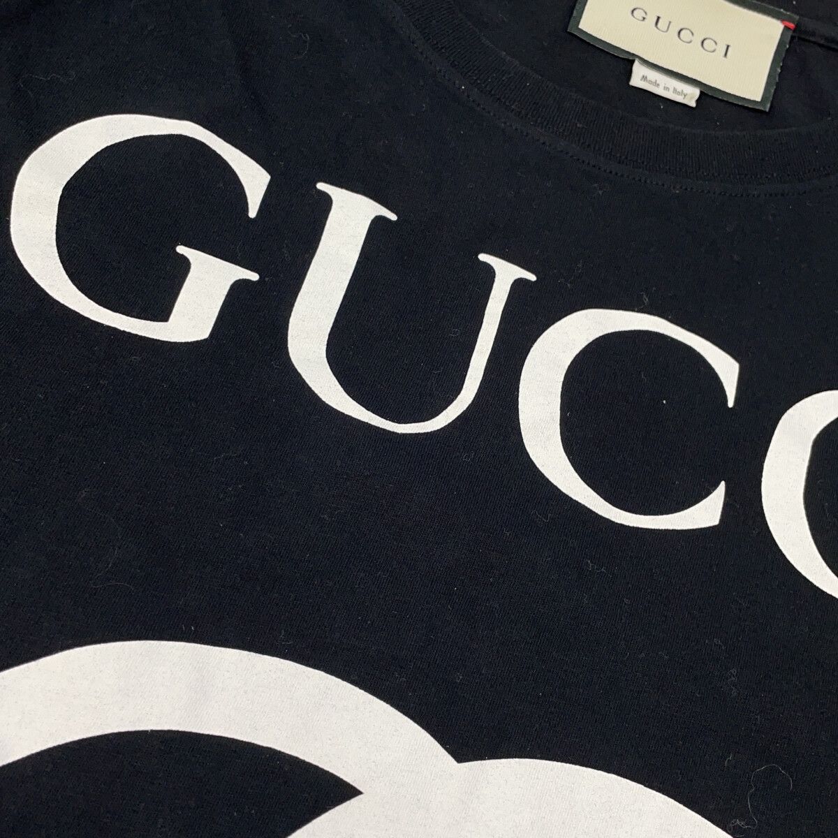 Gucci Black Cotton Logo T-Shirt XS — view 7
