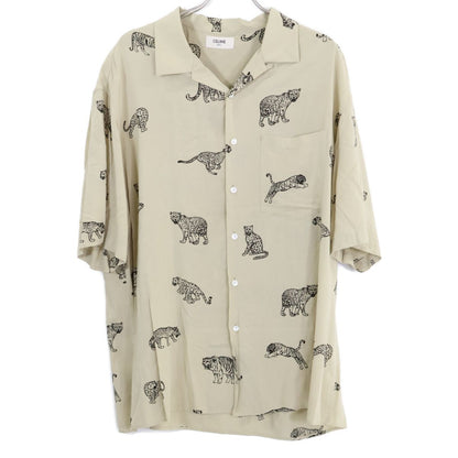 Celine Hawaiian Layon Shirt Animal Pattern Loose Short Sleeve 40