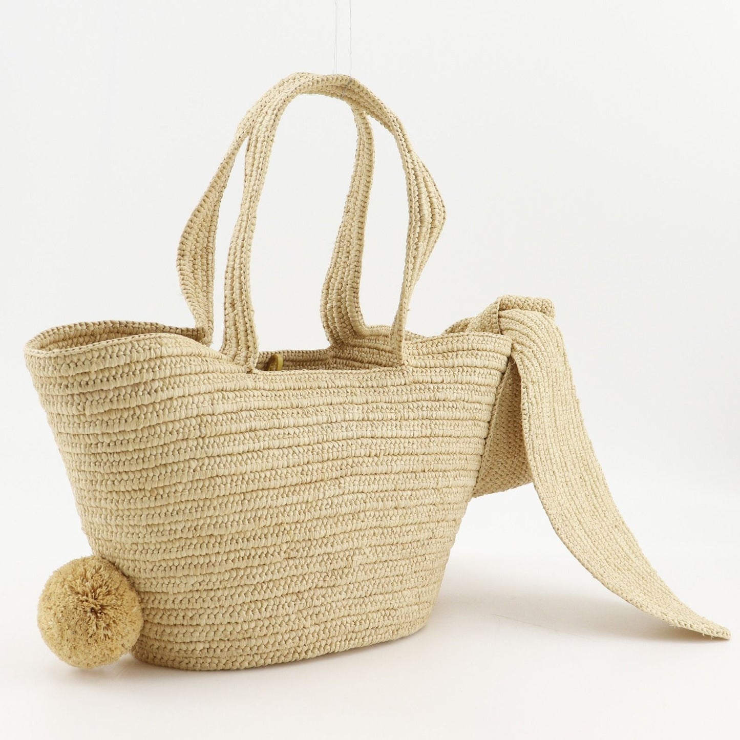 Loewe Bunny Basket Bag Raffia Calf Natural Beige Handbag — view 3