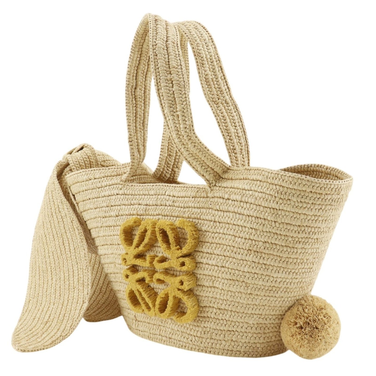 Loewe Bunny Basket Bag Raffia Calf Natural Beige Handbag — view 2
