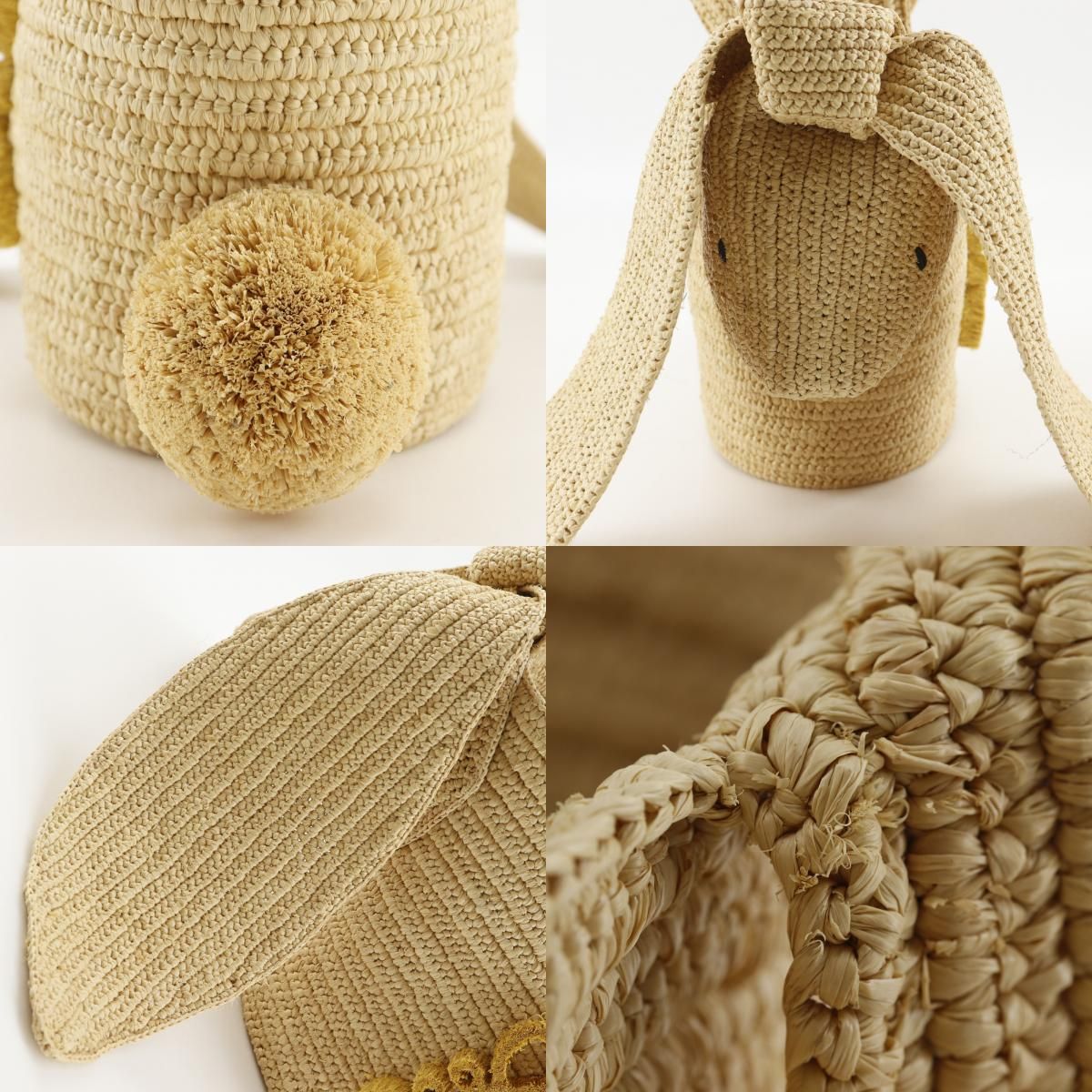 Loewe Bunny Basket Bag Raffia Calf Natural Beige Handbag — view 8