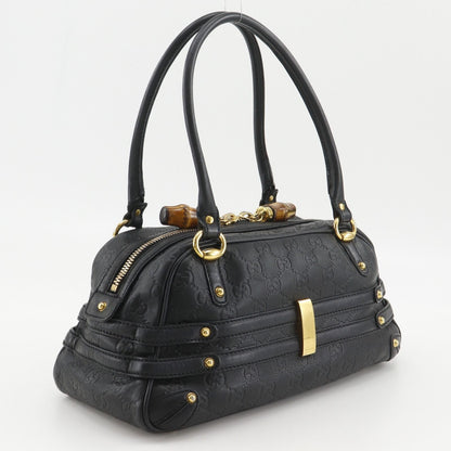 Gucci Guccissima Horsebit Bamboo Out of Print Embossed Leather Gold Handbag — view 3
