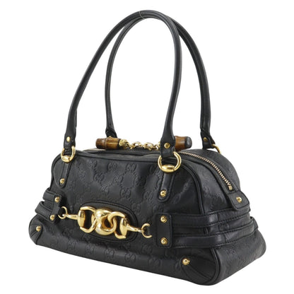 Gucci Guccissima Horsebit Bamboo Out of Print Embossed Leather Gold Handbag — view 2