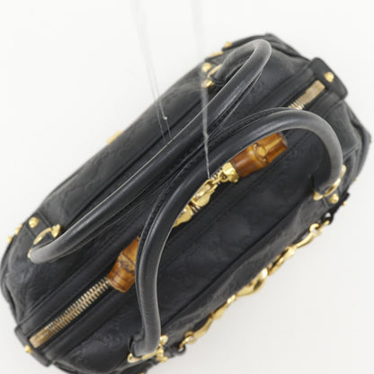 Gucci Guccissima Horsebit Bamboo Out of Print Embossed Leather Gold Handbag — view 5