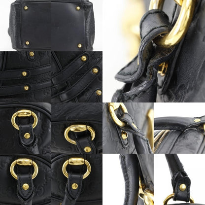 Gucci Guccissima Horsebit Bamboo Out of Print Embossed Leather Gold Handbag — view 9