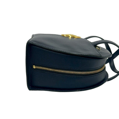 Dior Vintage CD Logo Leather 2-Way Shoulder Bag Navy — view 6