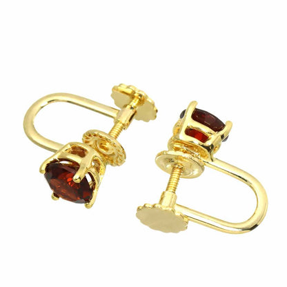 Tiffany & Co Garnet Earrings 18k YG Yellow Gold 750 — view 4