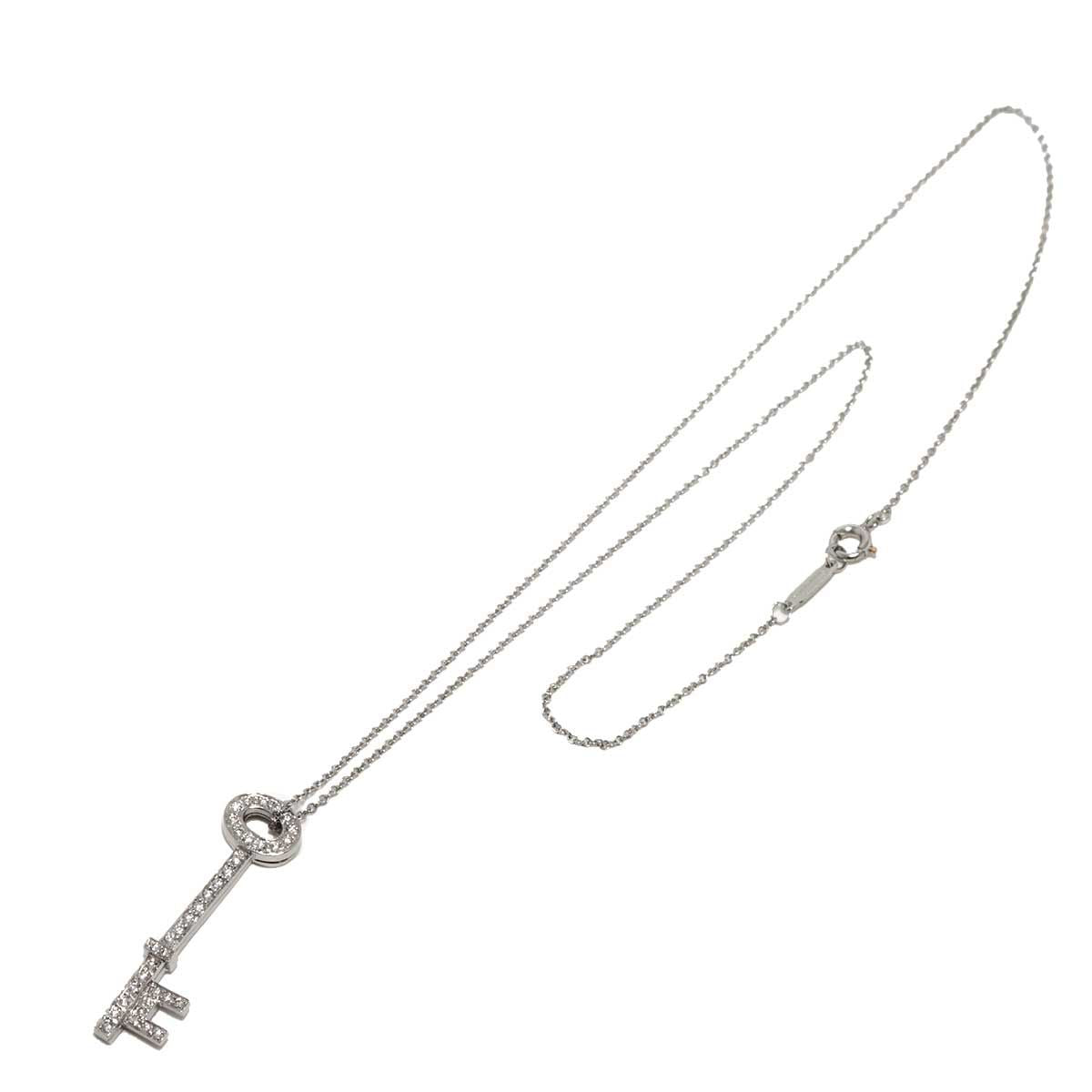 Tiffany & Co Oval Key Diamond Necklace 40 cm Pt Platinum — view 2