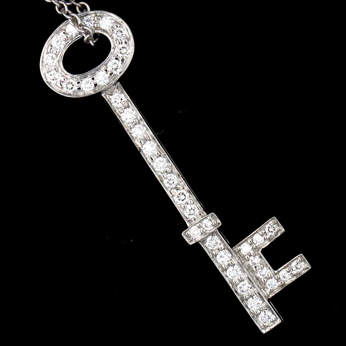 Tiffany & Co Oval Key Diamond Necklace 40 cm Pt Platinum — view 7