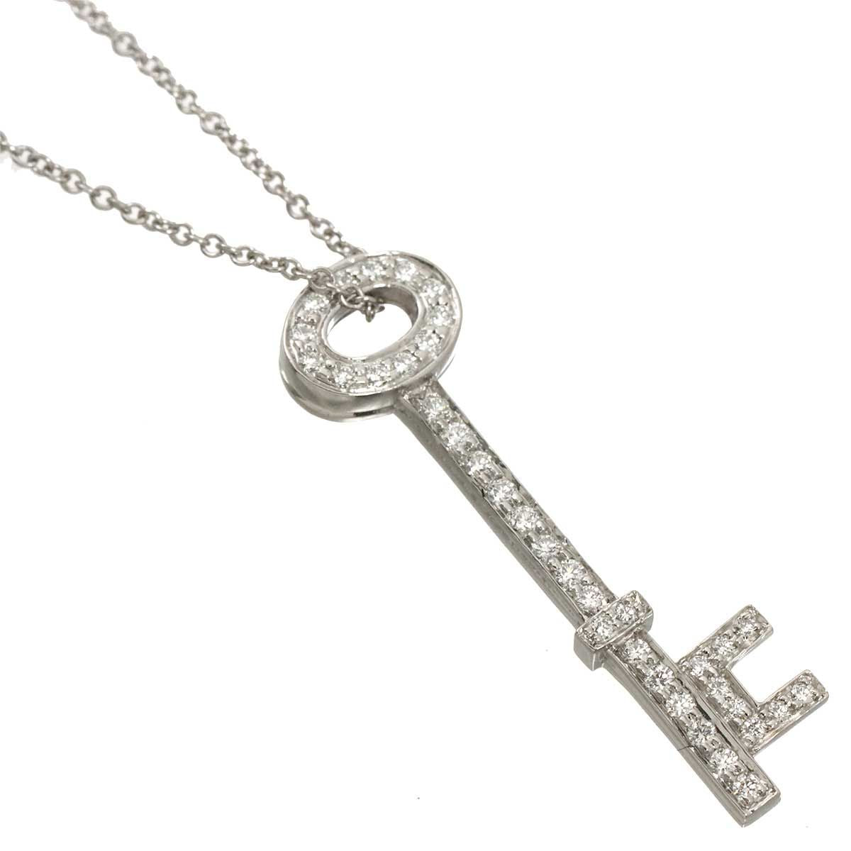 Tiffany & Co Oval Key Diamond Necklace 40 cm Pt Platinum — view 3