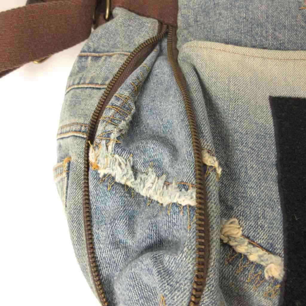 Dolce & Gabbana Denim Messenger Bag Distressed Studs Logo Indigo — view 8