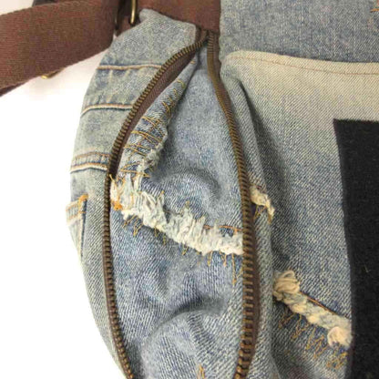 Dolce & Gabbana Denim Messenger Bag Distressed Studs Logo Indigo — view 8