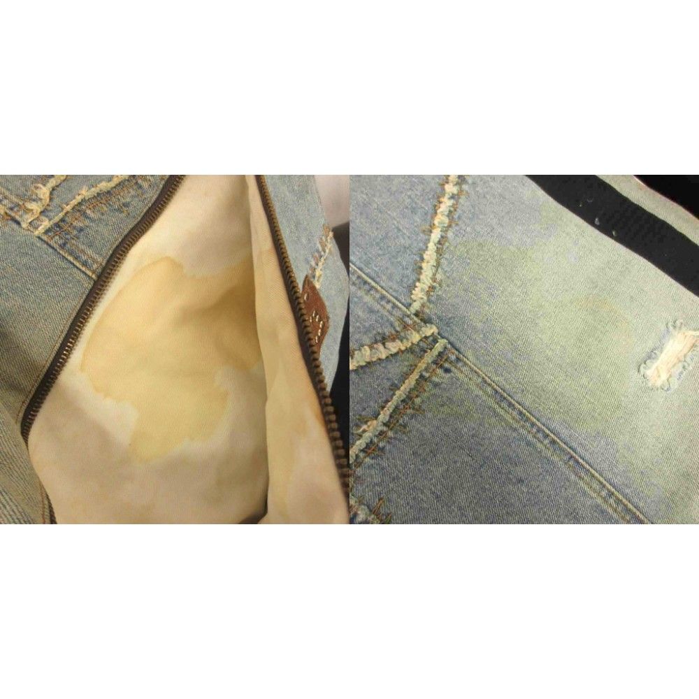 Dolce & Gabbana Denim Messenger Bag Distressed Studs Logo Indigo — view 9