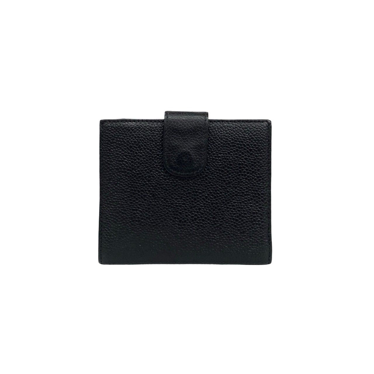 Chanel Vintage CC Logo Caviar Leather Bifold Wallet Mini Black — view 2
