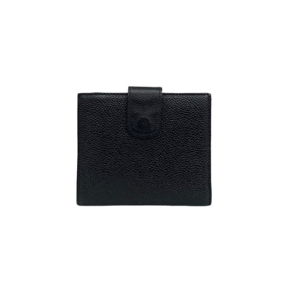 Chanel Vintage CC Logo Caviar Leather Bifold Wallet Mini Black — view 2
