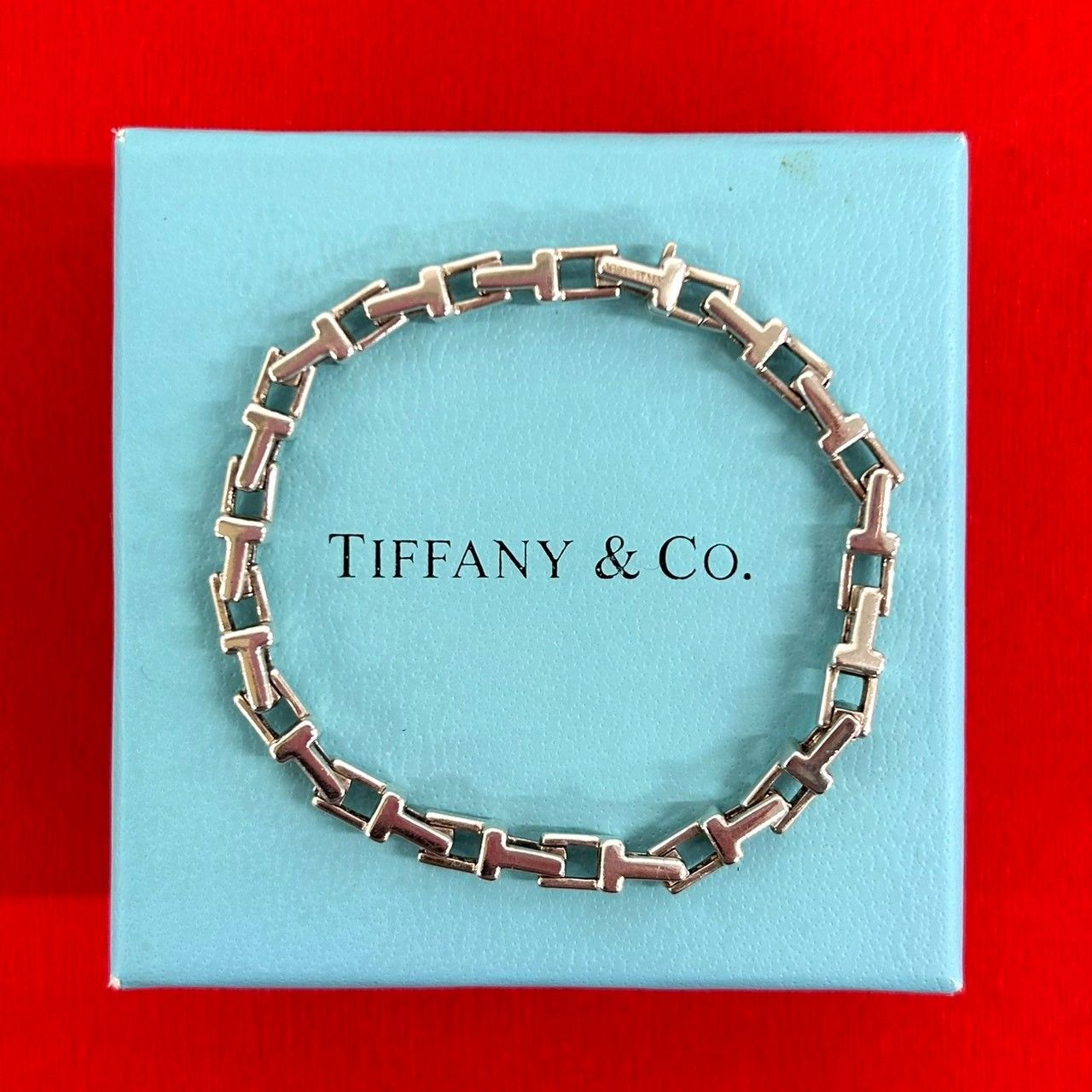Tiffany & Co T Narrow Bracelet 925 Sterling Silver Bangle