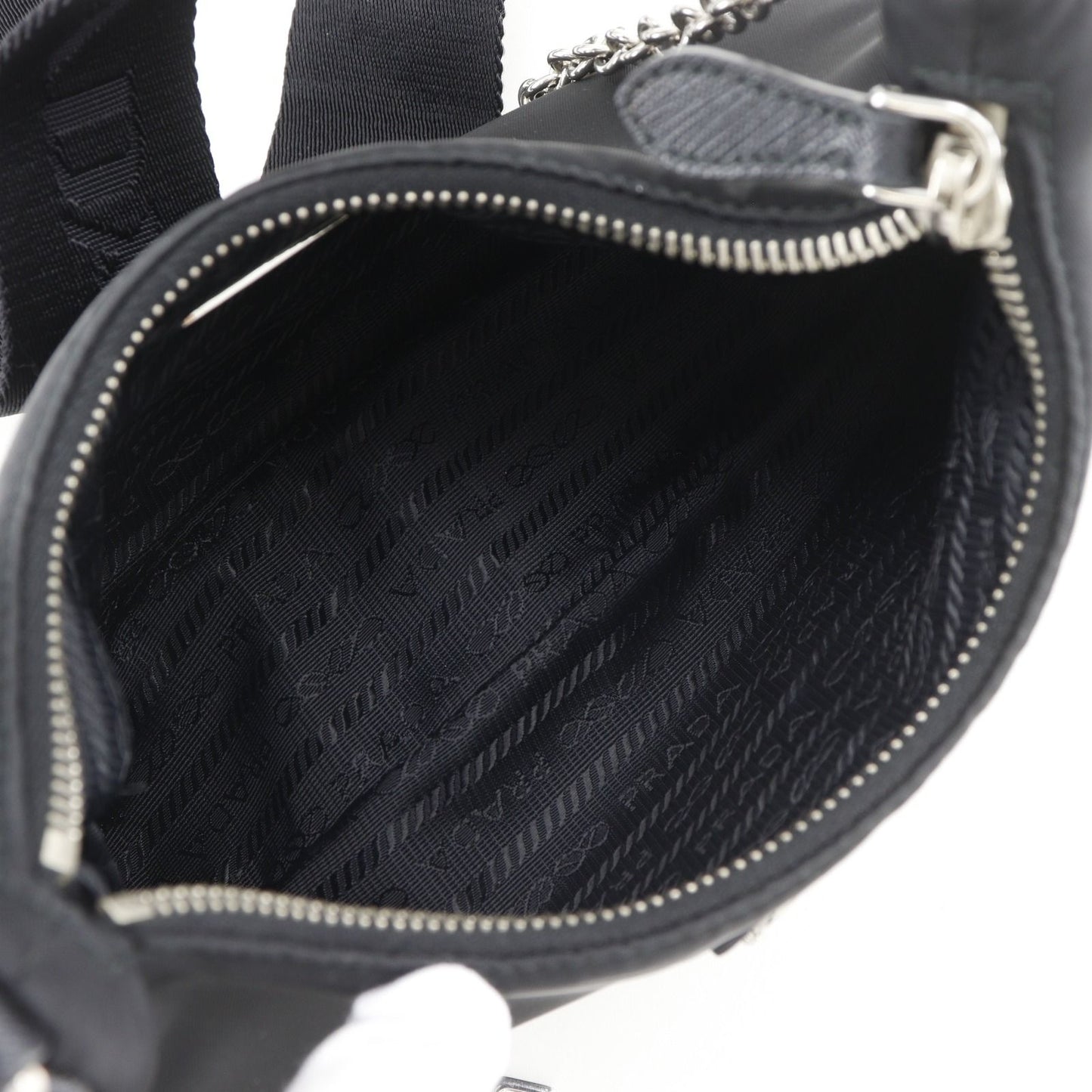Prada Reedition Re-Nylon Saffiano Nero Black Shoulder Bag — view 6
