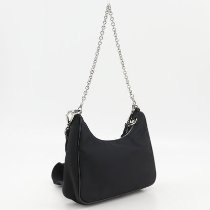 Prada Reedition Re-Nylon Saffiano Nero Black Shoulder Bag — view 3