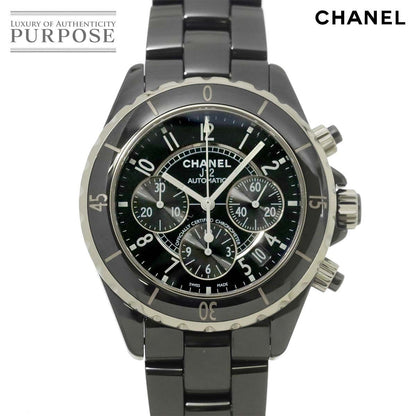 Chanel 41 mm Chronograph Watch Date Black Ceramic Automatic Winding