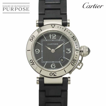 Cartier Pasha Timer Watch Date Black Quartz