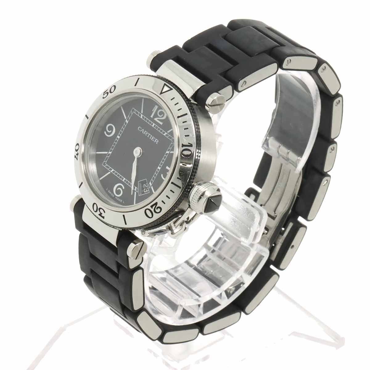 Cartier Pasha Timer Watch Date Black Quartz — view 2