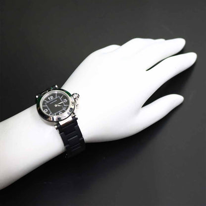 Cartier Pasha Timer Watch Date Black Quartz — view 3