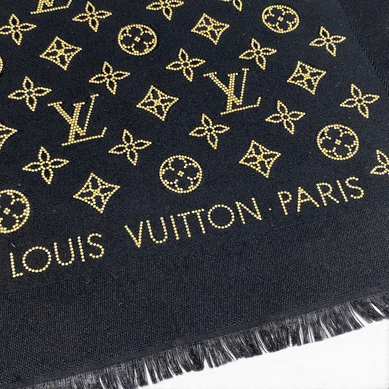 Louis Vuitton E8 Monogram Shawl More Black Scarf — view 6