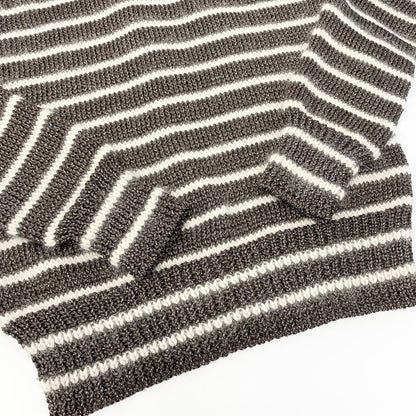 Gucci E8 Kept Long Sleeve Knit Sweater Border XS Brown White — view 5