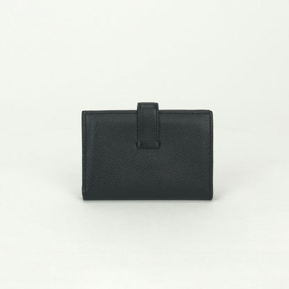 Hermes Bearn Mini Coin Purse Wallet Bifold Mini Epsom Noir Black Gold Veau — view 2