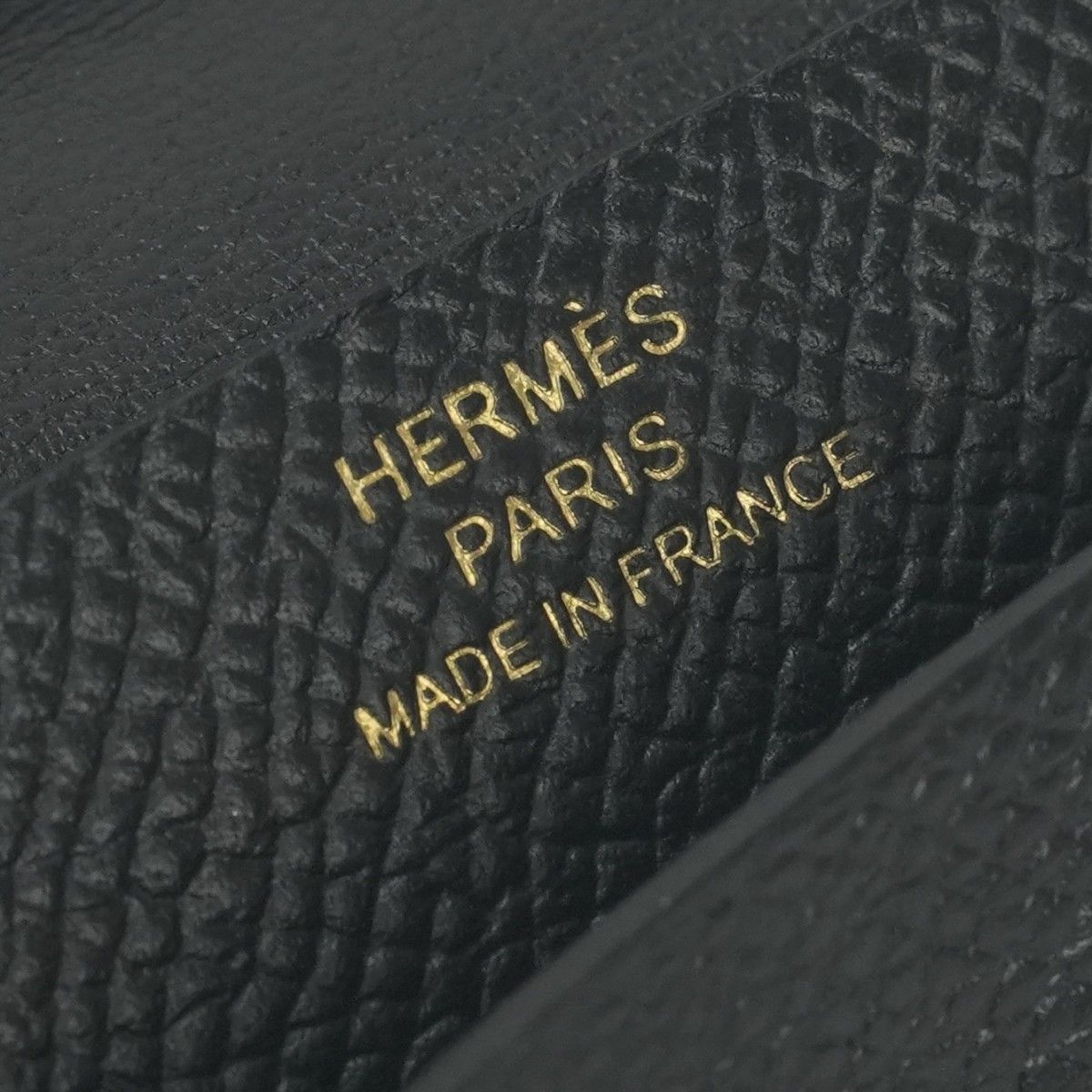 Hermes Bearn Mini Coin Purse Wallet Bifold Mini Epsom Noir Black Gold Veau — view 7