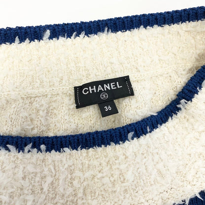 Chanel E8 Cruise Line Mini Skirt CC Logo 36 White Blue — view 7
