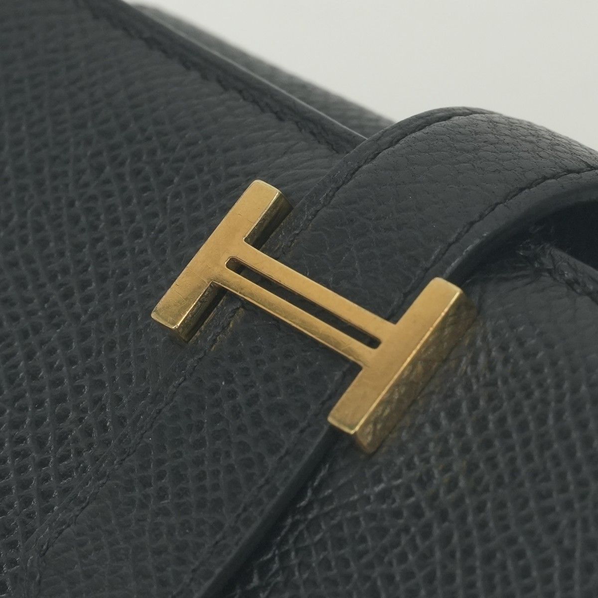 Hermes Bearn Combination Wallet Trifold Mini Epsom Noir Black Gold Veau — view 6