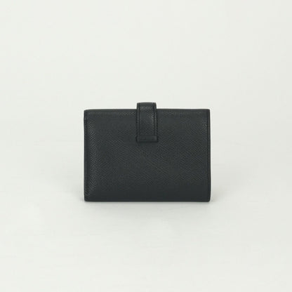 Hermes Bearn Combination Wallet Trifold Mini Epsom Noir Black Gold Veau — view 2