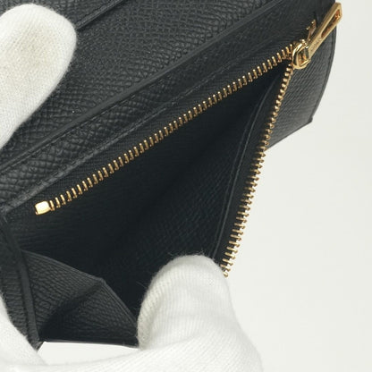 Hermes Bearn Combination Wallet Trifold Mini Epsom Noir Black Gold Veau — view 9