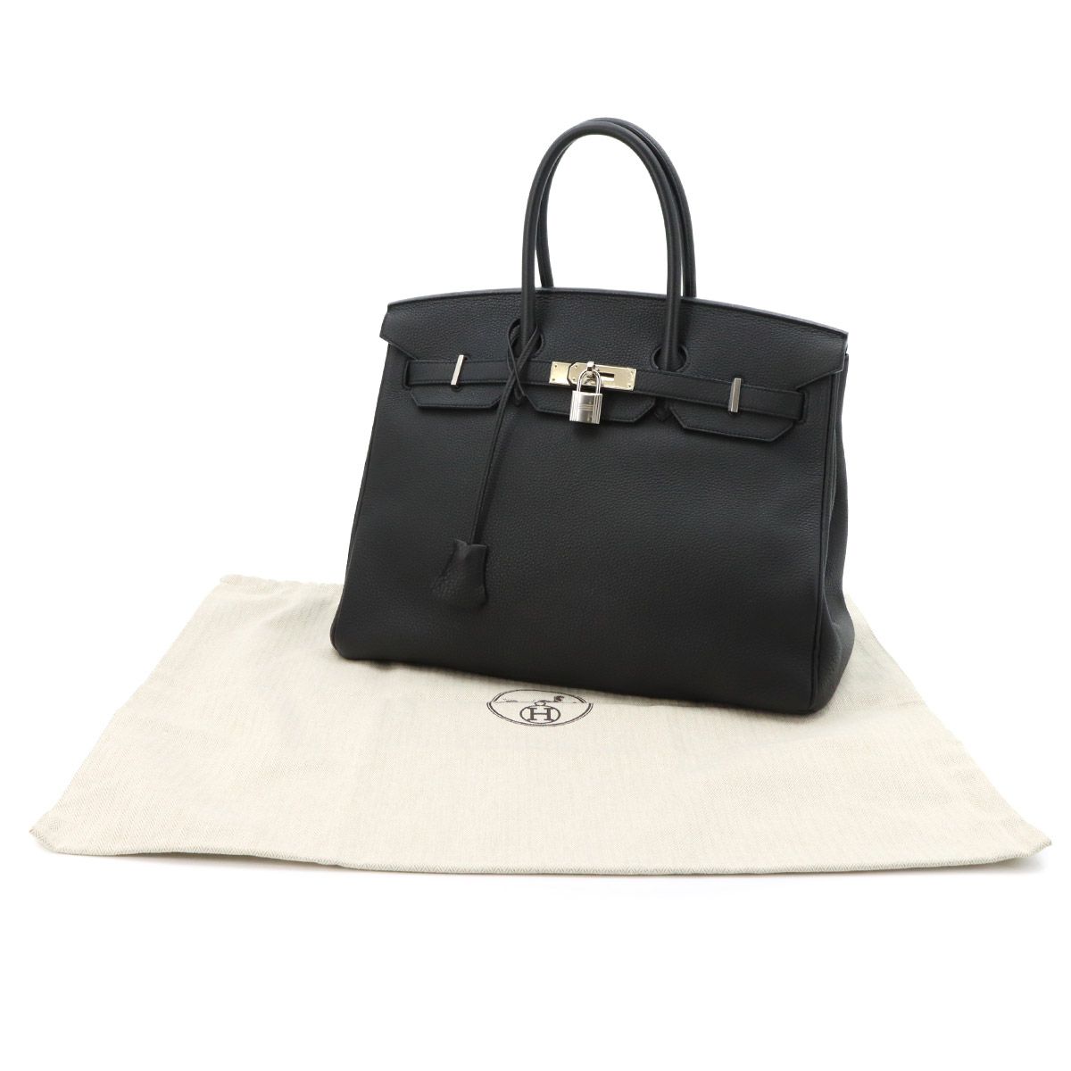 Hermes Birkin 35 Togo Black Hand Bag Silver — view 2