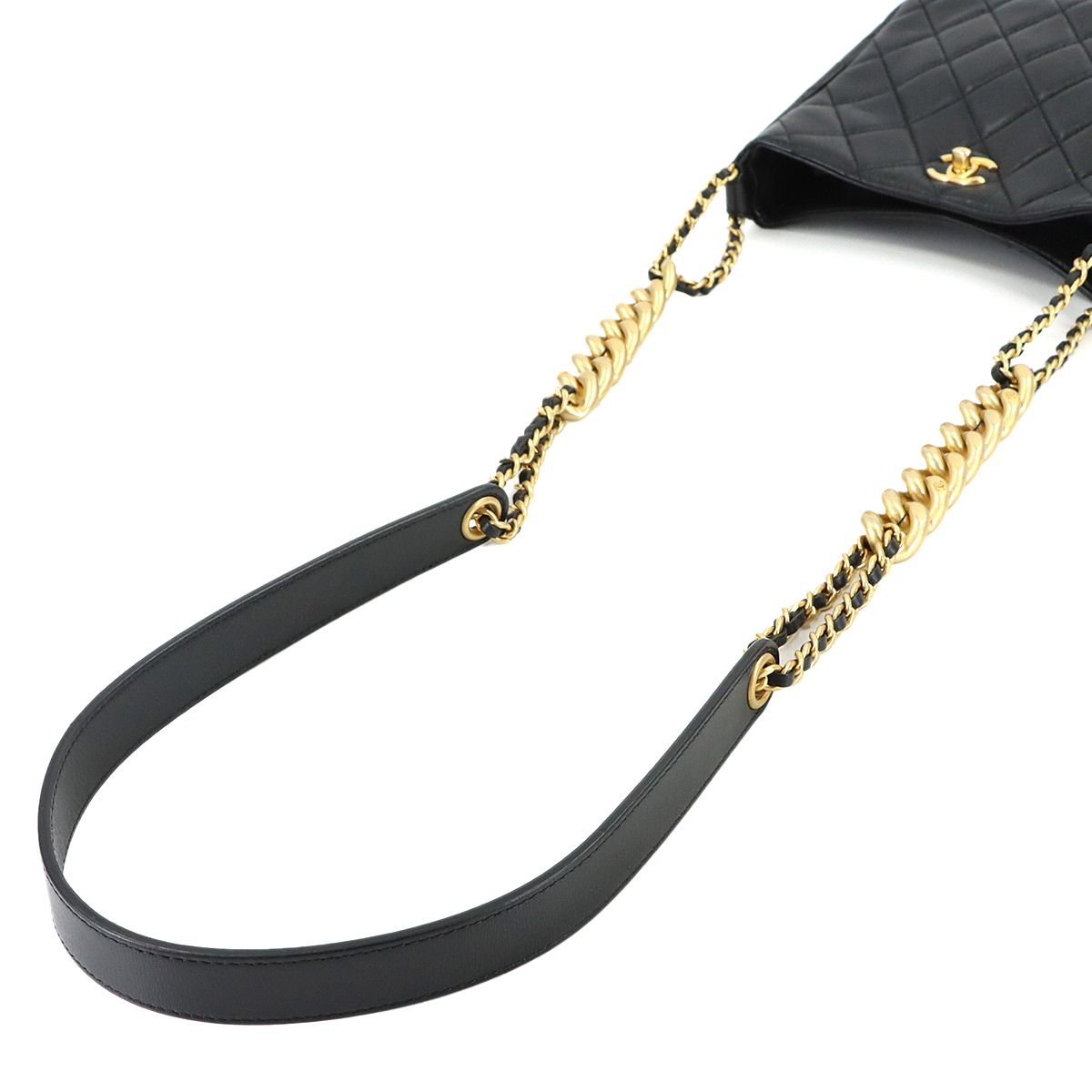 Chanel Quilted Small Hobo Shoulder Leather Black — view 6