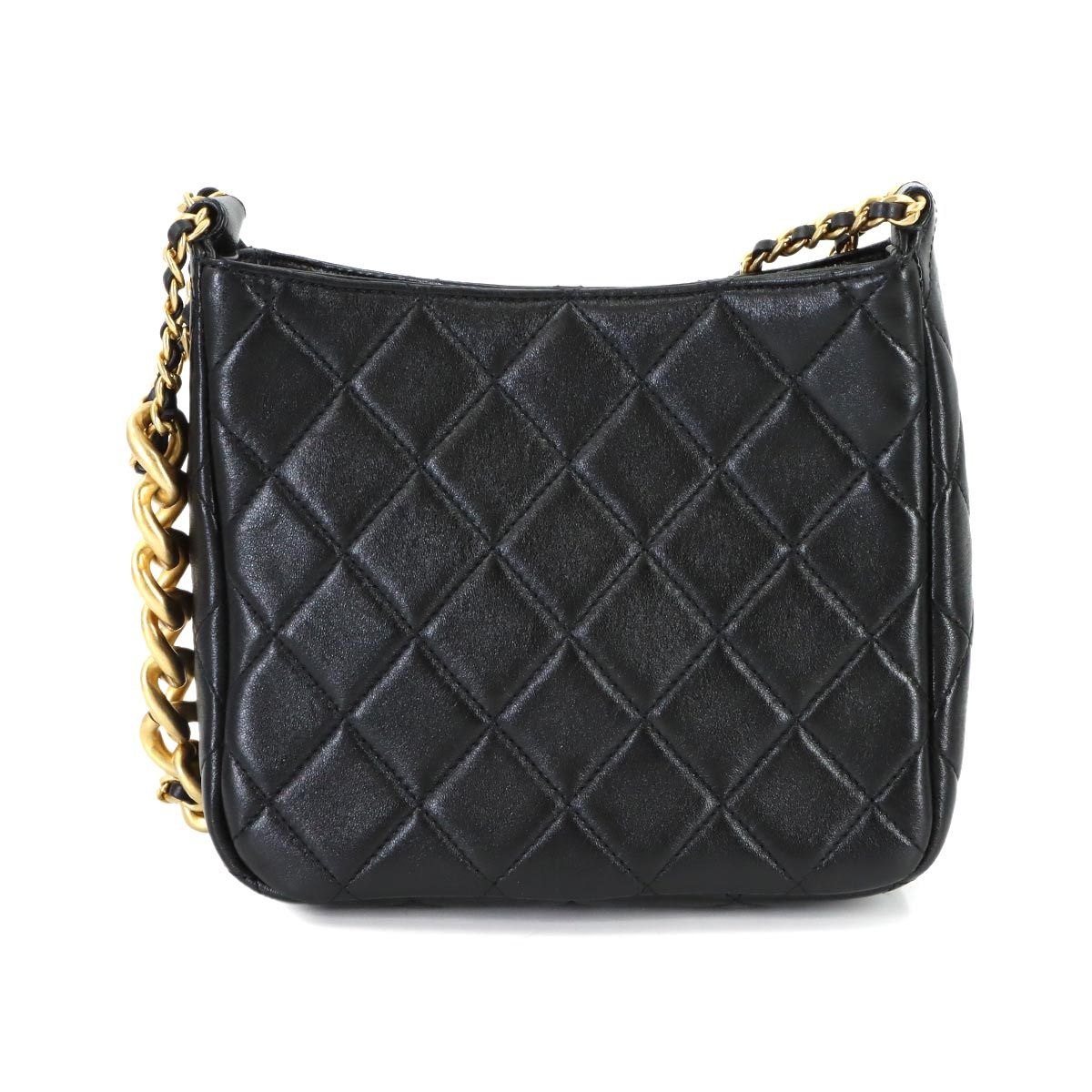 Chanel Quilted Small Hobo Shoulder Leather Black — view 3