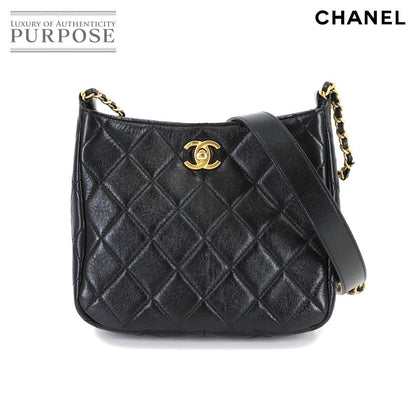 Chanel Quilted Small Hobo Shoulder Leather Black