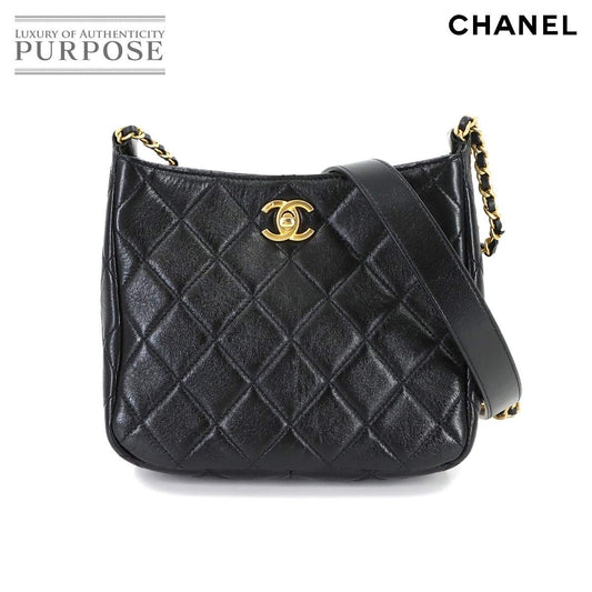 Chanel Quilted Small Hobo Shoulder Leather Black