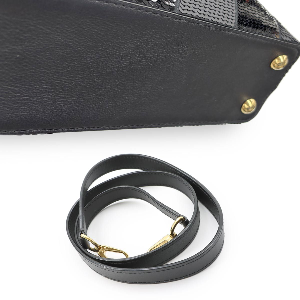 Louis Vuitton Capucines BB 2-Way Bag Sequin Leather Black — view 9