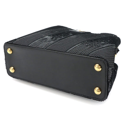 Louis Vuitton Capucines BB 2-Way Bag Sequin Leather Black — view 4