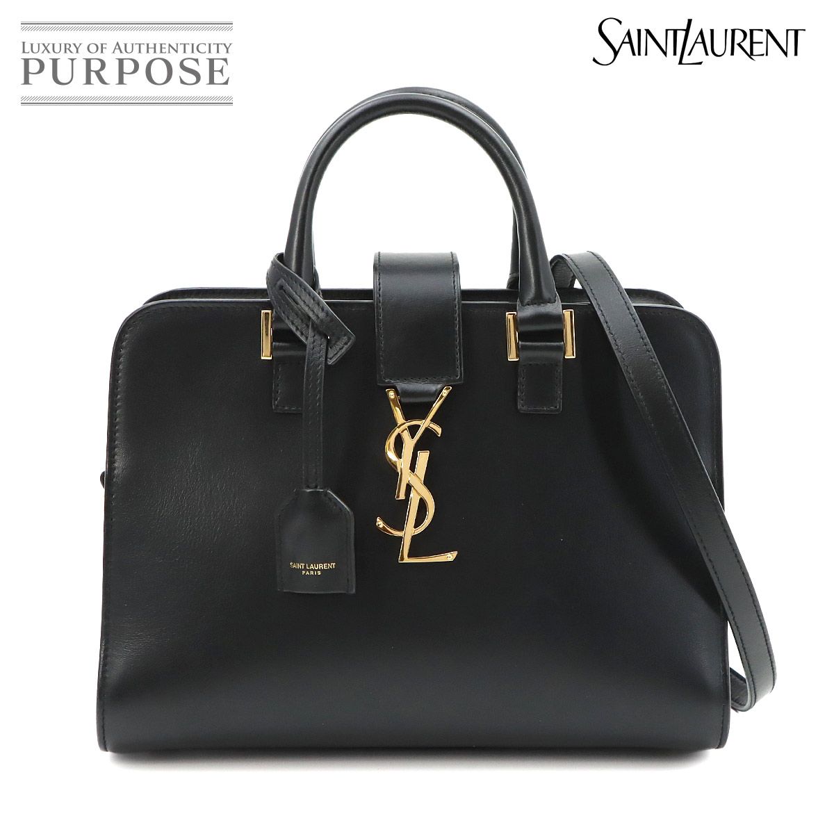 Saint Laurent Baby Cabas 2-Way Bag Leather Black