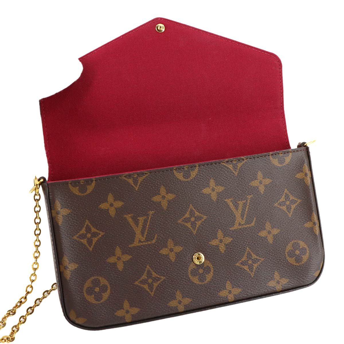 Louis Vuitton Monogram Pochette Felicity Chain Wallet Fuchsia — view 6