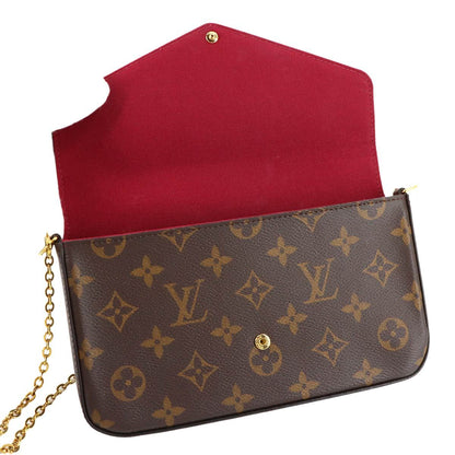 Louis Vuitton Monogram Pochette Felicity Chain Wallet Fuchsia — view 6