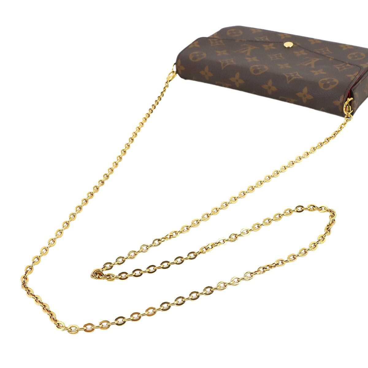 Louis Vuitton Monogram Pochette Felicity Chain Wallet Fuchsia — view 5