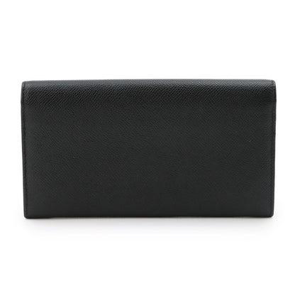 Bvlgari Logo Clip Bifold Wallet Leather Black Silver — view 3