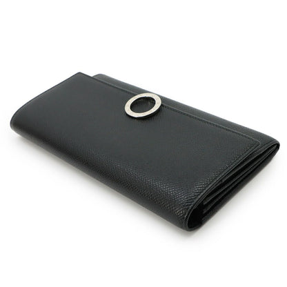Bvlgari Logo Clip Bifold Wallet Leather Black Silver — view 5